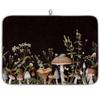 Fall Dishes Drying Mat for Kitchen Counter Microfiber Quick Drying Pad Drainer Mats (24x18inch, Mushroom Herb) view 1