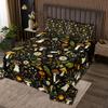 Feelyou Cute Mushroom Bedspread Kids Florl Pattern Quilted Coverlet for Boys Teens Cartoon Mushrooms Coverlet Set Breathable Botanical Leaves Black Brown Quilted King Size view 1