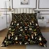 Feelyou Cute Mushroom Bedspread Kids Florl Pattern Quilted Coverlet for Boys Teens Cartoon Mushrooms Coverlet Set Breathable Botanical Leaves Black Brown Quilted King Size view 2