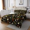 Feelyou Cute Mushroom Bedspread Kids Florl Pattern Quilted Coverlet for Boys Teens Cartoon Mushrooms Coverlet Set Breathable Botanical Leaves Black Brown Quilted King Size view 3