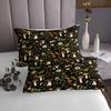 Feelyou Cute Mushroom Bedspread Kids Florl Pattern Quilted Coverlet for Boys Teens Cartoon Mushrooms Coverlet Set Breathable Botanical Leaves Black Brown Quilted King Size view 4