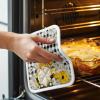 3 PCS Pot Holders for Kitchens Counter, Black White Plaid Heat Insulated Podholders Oven Hot Pads for Cooking BBQ Baking Heat Proof Mat Spring Summer Sunflower Comb Gnomes Honey Daisy Flower view 3