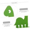 Green Metal Dinosaur Bookends for Home Office, Iron Desk Organizer Pair view 3