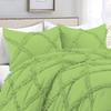 International Sheets 5 Piece Luxurious Diamond Ruffle Comforter Set Super Soft 500 GSM All Season Pintuck 1000 Thread Count, 100% Egyptian Cotton, Twin/Twin XL Size Sage Color view 4