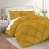 International Sheets 5 Piece Luxurious Diamond Ruffle Comforter Set Super Soft 500 GSM All Season Pintuck 1000 Thread Count, 100% Egyptian Cotton, Full/Queen Size Gold Color view 1