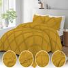 International Sheets 5 Piece Luxurious Diamond Ruffle Comforter Set Super Soft 500 GSM All Season Pintuck 1000 Thread Count, 100% Egyptian Cotton, Full/Queen Size Gold Color view 3