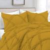 International Sheets 5 Piece Luxurious Diamond Ruffle Comforter Set Super Soft 500 GSM All Season Pintuck 1000 Thread Count, 100% Egyptian Cotton, Full/Queen Size Gold Color view 4