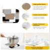 5 PCS Pot Holders for Kitchens Counter, Abstract Black Brown Heat Insulated Podholders Oven Hot Pads for Cooking BBQ Baking Heat Proof Mat Middle Century White Patchwork Color Art view 2