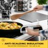 5 PCS Pot Holders for Kitchens Counter, Abstract Black Brown Heat Insulated Podholders Oven Hot Pads for Cooking BBQ Baking Heat Proof Mat Middle Century White Patchwork Color Art view 4