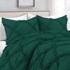 International Sheets 5 Piece Luxurious Diamond Ruffle Comforter Set Super Soft 500 GSM All Season Pintuck 1000 Thread Count, 100% Egyptian Cotton, Twin/Twin XL Size Teal Green Color view 4