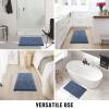 MitoVilla Blue Bathroom Rugs Set - 2 Piece 17" x 24", Non-Slip Plush Shaggy Thick Bath Carpet, Soft Absorbent Chenille Bath Rugs, Washable Shaggy Shower Bathroom Floor Mat view 2