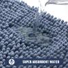 MitoVilla Blue Bathroom Rugs Set - 2 Piece 17" x 24", Non-Slip Plush Shaggy Thick Bath Carpet, Soft Absorbent Chenille Bath Rugs, Washable Shaggy Shower Bathroom Floor Mat view 4