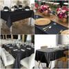 12 Pack Satin Polyester Tablecloth Black Rectangle Table Cloth Bright Silk Washable for Wedding Banquet Events Birthday Party Celebration Restaurant Anniversary Winter Table Decoration(57"x108",Black) view 3