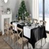 12 Pack Satin Polyester Tablecloth Black Rectangle Table Cloth Bright Silk Washable for Wedding Banquet Events Birthday Party Celebration Restaurant Anniversary Winter Table Decoration(57"x108",Black) view 4