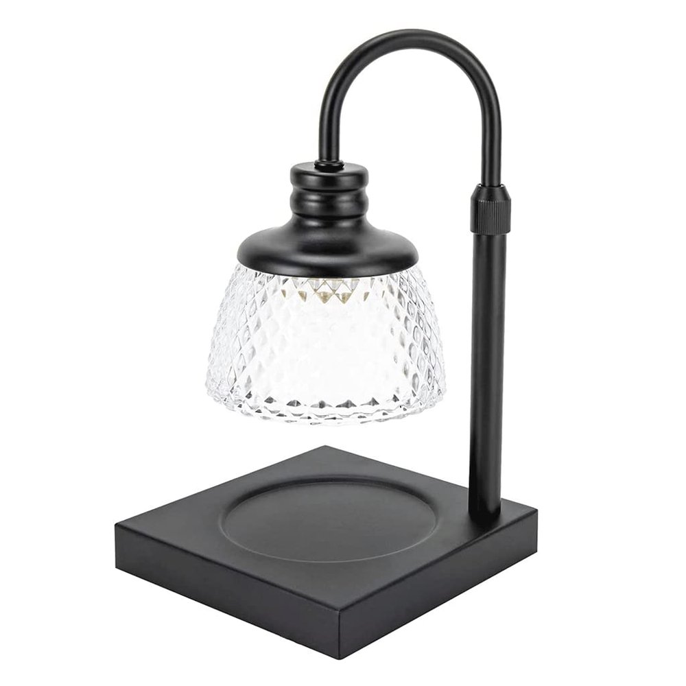 Candle Lamp Glass Shade with 2 Bulbs and Timer Melting Wax Lamp Height and Brightness Adjustable Top Down Candle Warmer Lamp
