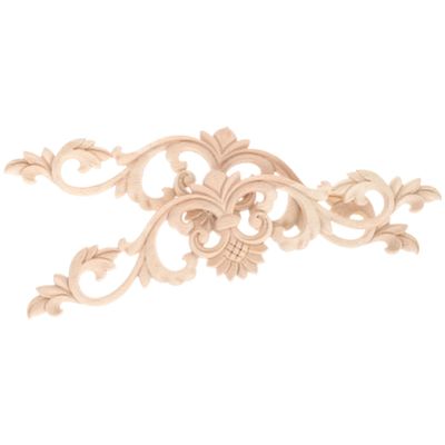 Homoyoyo Furniture Transfers Tile Edging Trim 2Pcs Carved Furniture Wooden Appliques Decorative Cabinet Door Wood Onlay Crafts Molding