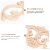 Homoyoyo Furniture Transfers Tile Edging Trim 2Pcs Carved Furniture Wooden Appliques Decorative Cabinet Door Wood Onlay Crafts Molding view 3