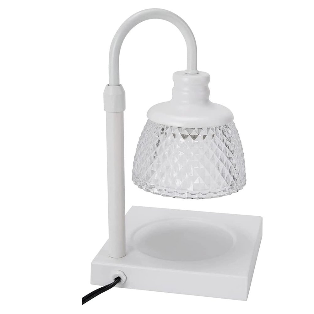 Candle Lamp Glass Shade with 2 Bulbs and Timer Melting Wax Lamp Height and Brightness Adjustable Top Down Candle Warmer Lamp