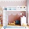 Quarte Functional Wooden Full Size Loft Bed with Built-in Desk and Storage Shelves,4 Drawers and Guardrails,for Kids Boys Girls Teens Adults Bedroom Use (White@D) view 3