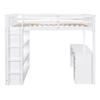 Quarte Functional Wooden Full Size Loft Bed with Built-in Desk and Storage Shelves,4 Drawers and Guardrails,for Kids Boys Girls Teens Adults Bedroom Use (White@D) view 4