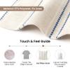 AELS 26x26 Decorative Farmhouse Linen Blend Throw Pillow Covers, Boho Textured Pillow Case, Set of 2, Beige with White & Navy Blue Stitch Yarn Dyed Stripe Cushion Cover for Living Room (Cover ONLY) view 3