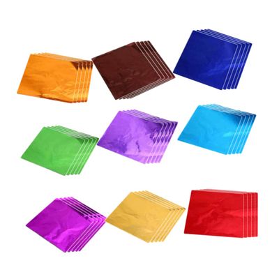 ibasenice 100pcs a Pack 900pcs Aluminum Foil Paper Gold Foil Paper for Chocolate Wrapping Tea Party Supplies