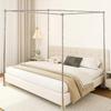 Mosqutent King Size Canopy Bed Frame with Stainless Steel Poles and Bedroom Decor Bracket view 3