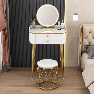 ARHAMS Makeup Vanity Table, Mini Dressing Table, Vanity Table with Lighted Mirror, for Small Bedroom (Color : 1, Size : 50cm/19.7in)