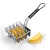SOTECH Tortilla Fry Basket Kitchen Fried Cooking Taco Shell Mold For Frying For Deep Fat Fryer Basket Square Stainless Steel (4 Shells) view 2