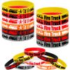 CupaPlay 48PCS Fire Truck Rubber Bracelets Silicone Wristbands -Fire Truck Theme Party Supplies Decorations Fire Car/Fireman/Racing/Safety Workers Memorial Day Birthday Baby Shower Party Favors view 1