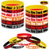 CupaPlay 48PCS Fire Truck Rubber Bracelets Silicone Wristbands -Fire Truck Theme Party Supplies Decorations Fire Car/Fireman/Racing/Safety Workers Memorial Day Birthday Baby Shower Party Favors view 2