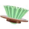 1-2 Cups Pour-Over Coffee Dripper Green Ceramic Origami Shape (with Holder) view 2