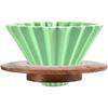 1-2 Cups Pour-Over Coffee Dripper Green Ceramic Origami Shape (with Holder) view 3