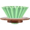 1-2 Cups Pour-Over Coffee Dripper Green Ceramic Origami Shape (with Holder) view 4