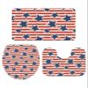 Bathroom Rugs Sets 3 Piece, Independence Day Star Vintage Red Stripe American Flag Absorbent Soft Bath Mat + U-Shaped Toilet Mat + Lid Cover Cover Bathroom Accessories view 1