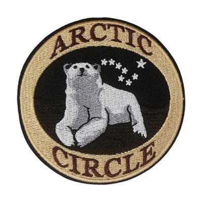 Arctic Circle Polar Bear Patch 3.5" Embroidered Iron-on/Sew-on Decorative Embroidery Applique Clothing Vest Jacket Bags Premium Stitching Nature Wild Animals Forest Trees Hiking Trails Souvenir Badge