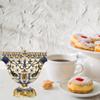 Cohen Tsemach Art & Gift Menorah Hanukkah Two Doves priestly Breastplate Blue Gold & Enamel with Zircons Nine Branch Chanukia view 2