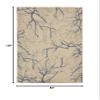 Rugs.com - Outdoor Botanical Rug 7' 1 x 10' Beige and Blue Indoor/Outdoor Rug Washable Coastal Decor for Patios, Decks, and Porches view 2
