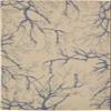 Rugs.com - Outdoor Botanical Rug 7' 1 x 10' Beige and Blue Indoor/Outdoor Rug Washable Coastal Decor for Patios, Decks, and Porches view 3