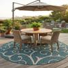 Rugs.com - Outdoor Botanical Rug 11 Ft Round Teal Indoor/Outdoor Rug Weather-Resistant Floral Design for Patios, Decks, and Porches view 1