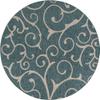 Rugs.com - Outdoor Botanical Rug 11 Ft Round Teal Indoor/Outdoor Rug Weather-Resistant Floral Design for Patios, Decks, and Porches view 2