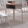 Flash Furniture Billie Student Desk - Walnut Open Front School Desk - Silver Metal Frame - 24"W x 18"D Adjustable Height, Durable for School or Remote Learning view 1