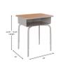 Flash Furniture Billie Student Desk - Walnut Open Front School Desk - Silver Metal Frame - 24"W x 18"D Adjustable Height, Durable for School or Remote Learning view 2