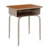 Flash Furniture Billie Student Desk - Walnut Open Front School Desk - Silver Metal Frame - 24"W x 18"D Adjustable Height, Durable for School or Remote Learning view 3
