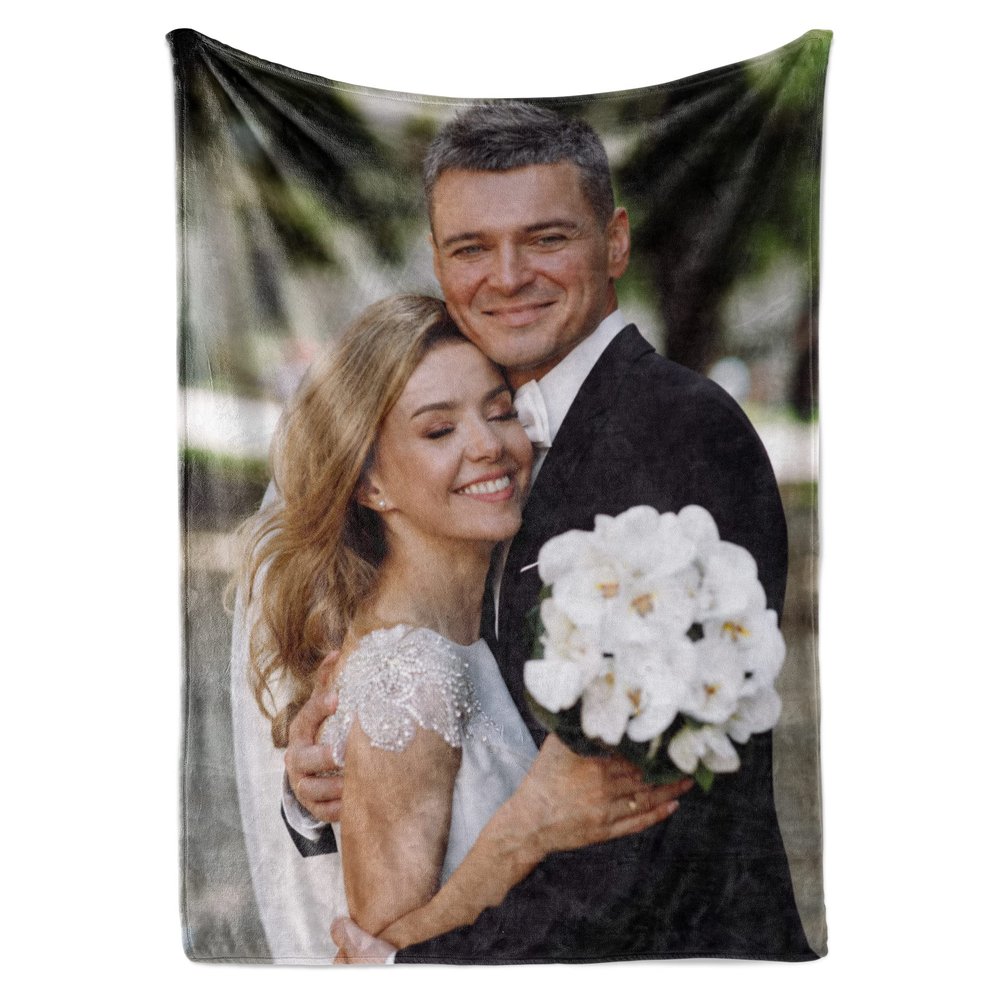 Ships Next Day, Custom Blanket with Picture - Printed in USA, Personalized Photo Blanket (Fleece - 30x40)