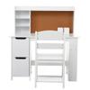 EGFheal White Study Desk and Chair Set with Bookshelf, Bulletin Board, and Cabinets - Ideal for Boys and Girls Ages 3-8 view 2