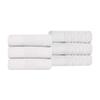 Superior Turkish Cotton Jacquard Solid 6-Piece Hand Towel Set, Small Towels for Quick Dry, Bathroom, Kitchen, Guest Bath, Dorm, Apartment, Airbnb Essentials, Accessories, Home Decor, White view 2