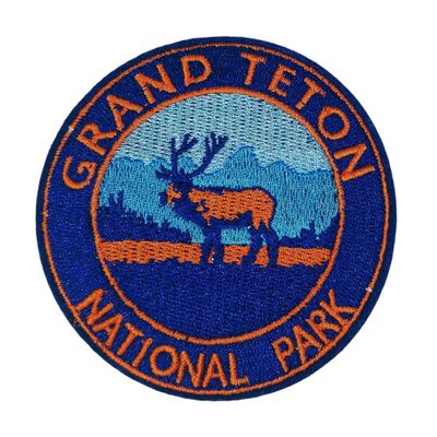 Grand Teton National Park Patch 3" Embroidered DIY Iron-on/Sew-on Decorative Embroidery Applique Clothing Vest Jacket Premium Stitching Nature Wild Animals Forest Trees Hiking Trail Souvenir Badge