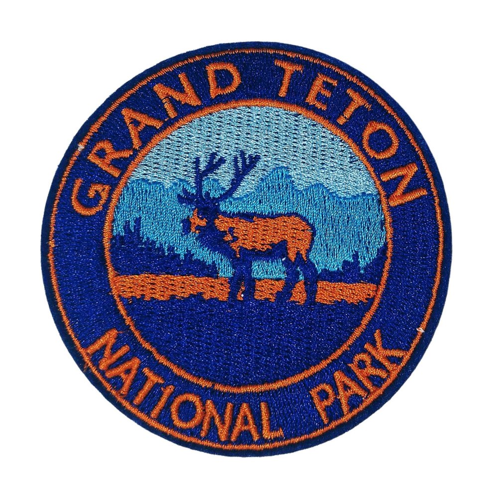 Grand Teton National Park Patch 3" Embroidered DIY Iron-on/Sew-on Decorative Embroidery Applique Clothing Vest Jacket Premium Stitching Nature Wild Animals Forest Trees Hiking Trail Souvenir Badge