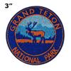 Grand Teton National Park Patch 3" Embroidered DIY Iron-on/Sew-on Decorative Embroidery Applique Clothing Vest Jacket Premium Stitching Nature Wild Animals Forest Trees Hiking Trail Souvenir Badge view 2